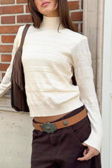 Cable Knit Round Neck Knit Top