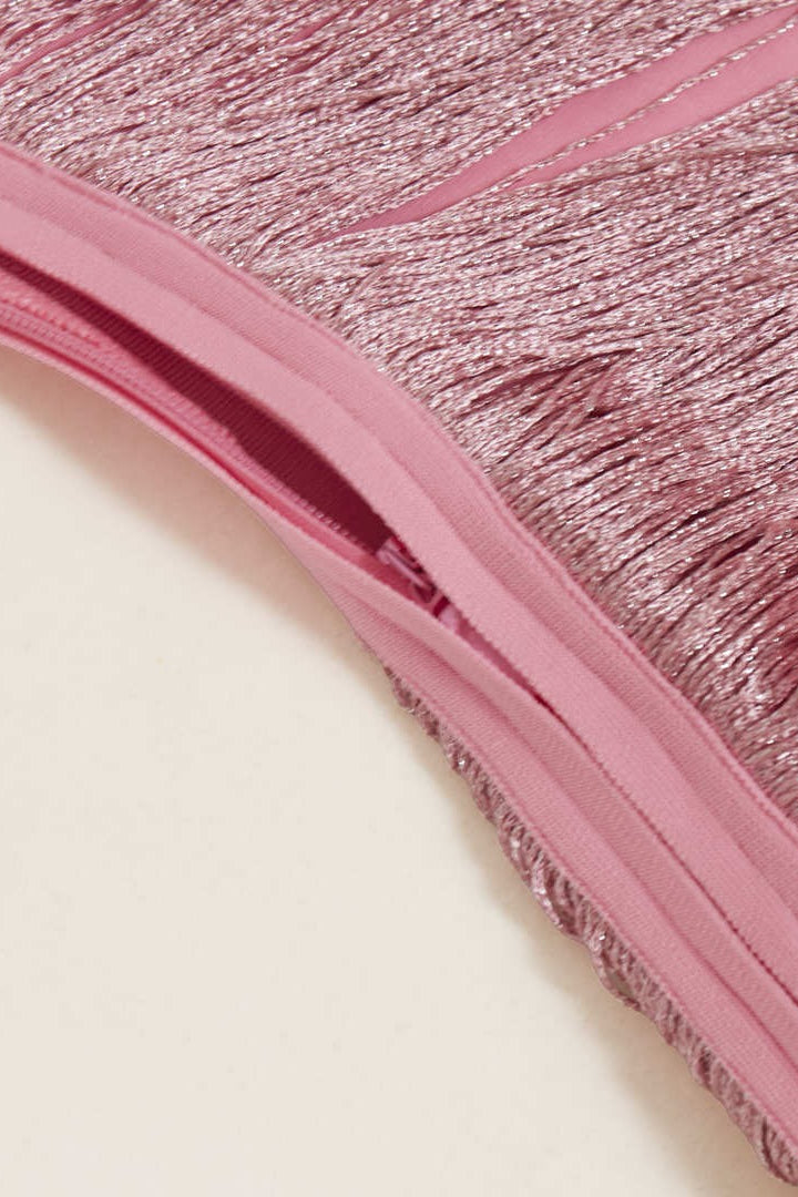 Pink Fringe Bandage Party Dress