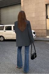 Black Slouchy Retro Style Blazer