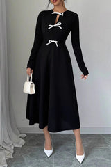 Lace Panel Black Bodycon Dress