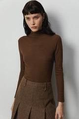 Stacked Neck Thermal Stretch Knit Top