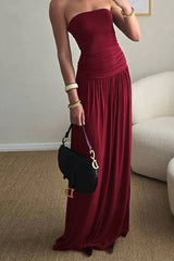 Strapless Off Shoulder Maxi Formal Dress