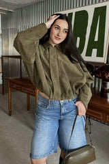 Batwing Sleeve Bomber Jacket