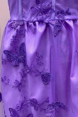 Sheer Tulle Spaghetti Strap High Slit Party Dress