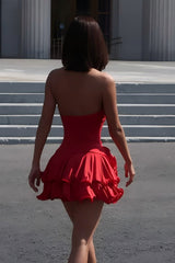 Halter Backless Button Party Dress