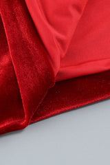 Velvet Strapless Split Party Dress