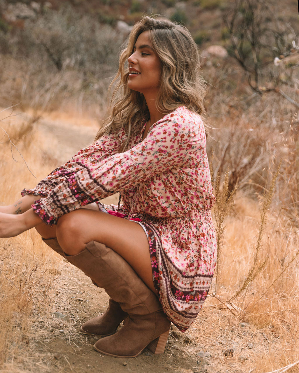 Priority Printed Tassel Dress - Natural - FINAL SALE