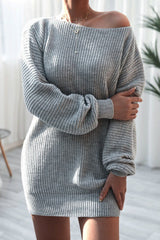 Casual Knit Off Shoulder Sweater Dress