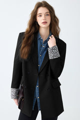 Loose Fit Long Sleeve Blazer S / Black