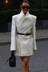 Long Sleeve Stand Collar Blazer