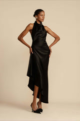 Elegant Satin Slit Backless Party Dress