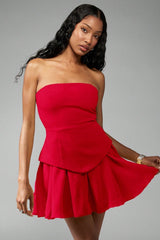 Bustier Peplum Waist Cocktail Dress