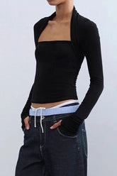 Detachable Cape Knit Top