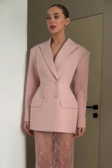 Pink Buttoned Blazer