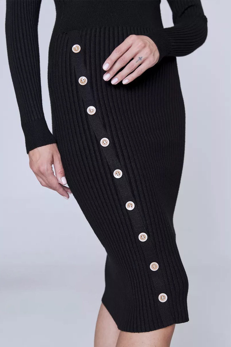 Polo Neck Bodycon Sweater Dress