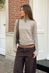 Cable Knit Round Neck Knit Top