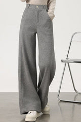 Fleece Lined Wool Blend Knit Pants