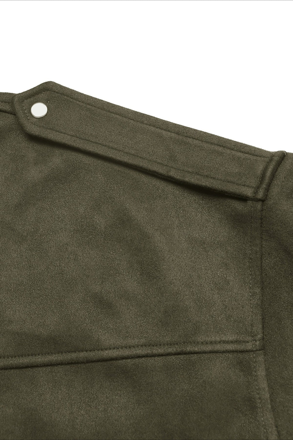 Lapel Collar Suede-Look Bomber Jacket