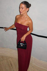 Strapless Off Shoulder Maxi Formal Dress