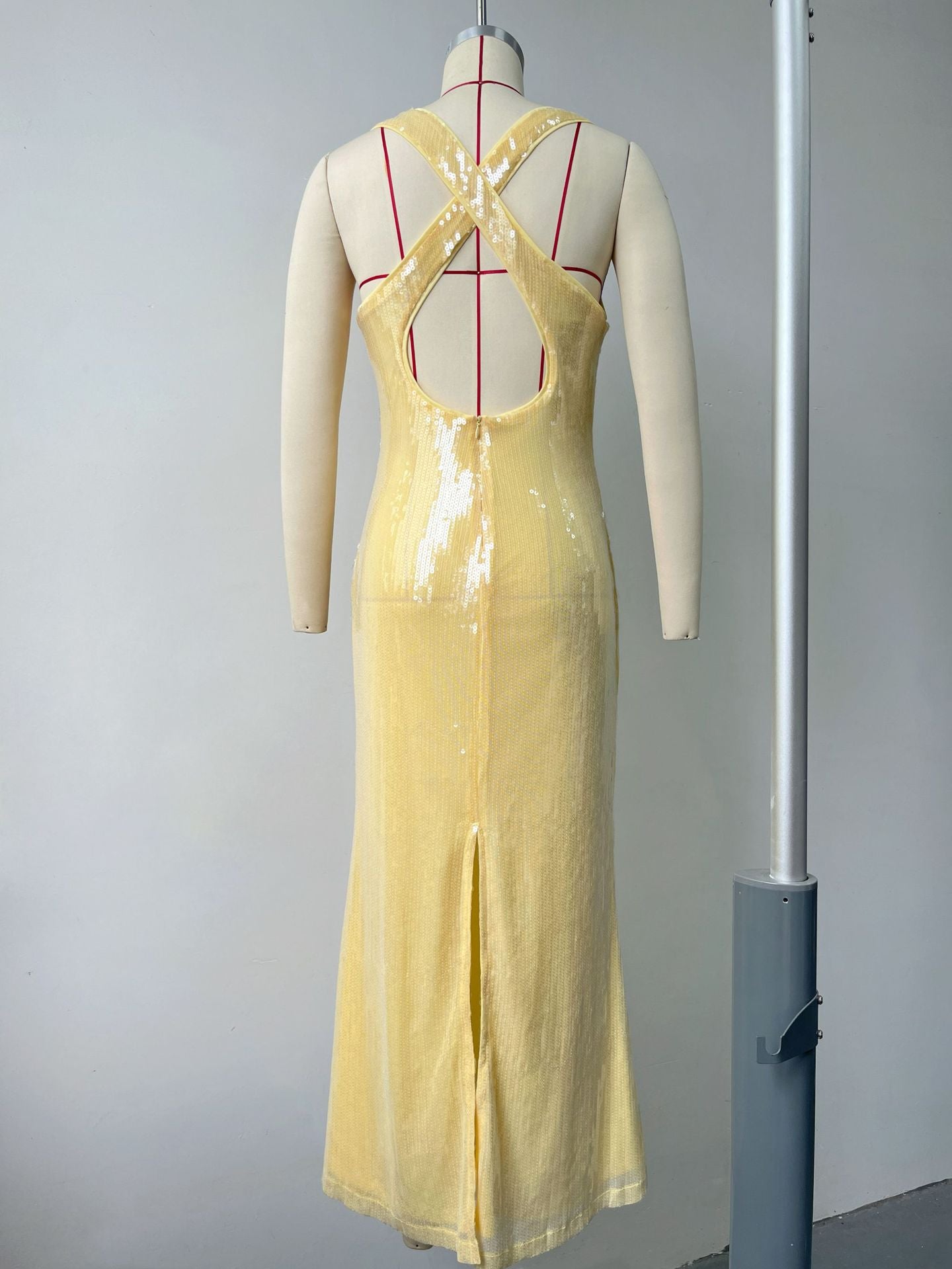 Hexed Bodycon Dress - Yellow