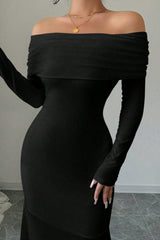 Off Shoulder Ruched Bodycon Formal Dress