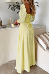 Solid Long Sleeve Party Dress