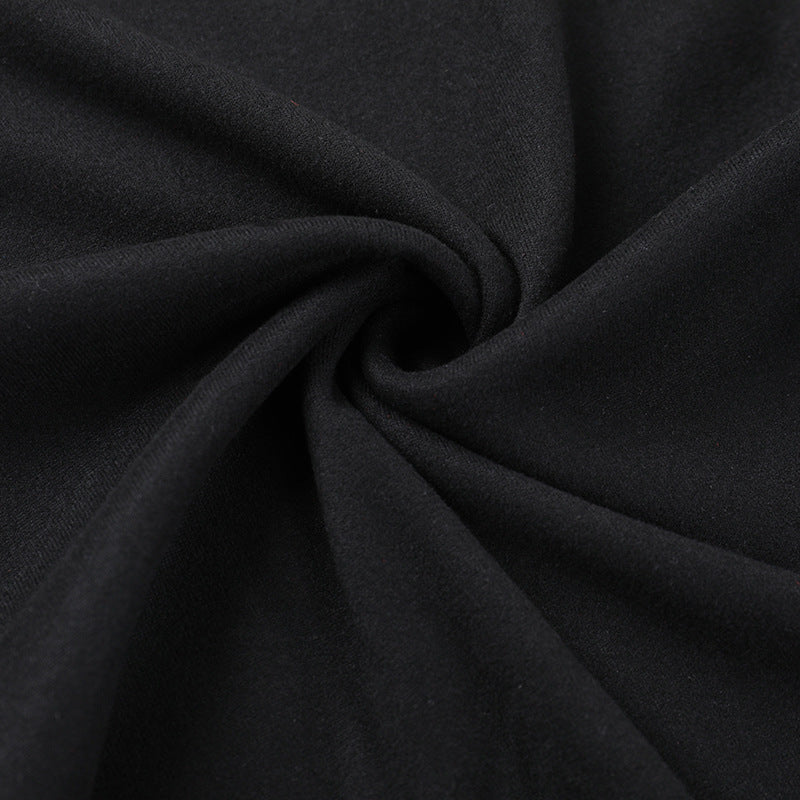 Onyx Fur Midi Dress - Black