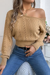 Off Shoulder Knit Pullover Sweater
