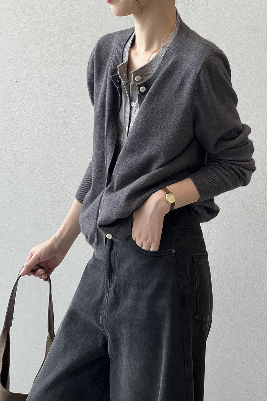 Color Block Layered Cardigan