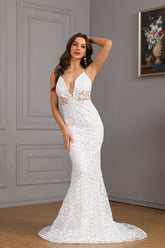 Sleeveless Train Bodycon Formal Dress