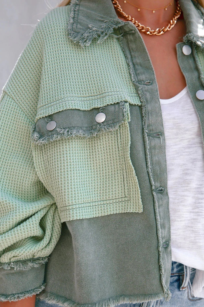 Brushed Waffle Long Sleeve Coat coats