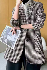 Houndstooth Wool Blazer