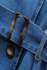 Vintage Denim Long Line Duster Overcoat