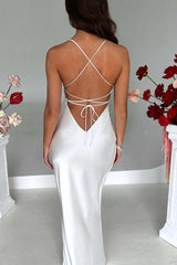 Back Tie Spaghetti Strap Formal Dress