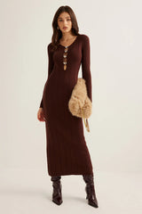 Elegant Ribbed Knit Bodycon Dress