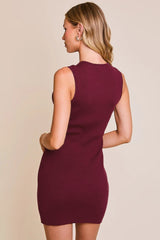 Sleeveless Bow Cutout Knit Sweater Dress