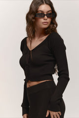 V-Neck Knit Crop Top Sweater Dress