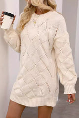 Argyle Knit Bodycon Sweater Dress