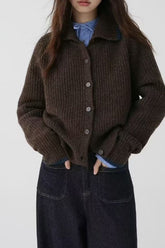 High Neck Shawl Collar Relaxed Sweater