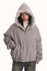 Fur Hooded Insulated Jacket