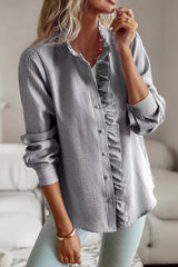 Ruffle Long Sleeve Blouse