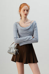 Burgundy Mock Two Piece Knit Top