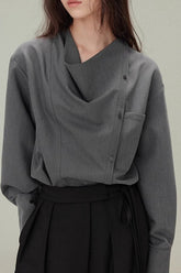 Vintage Relaxed Draped Neck Blouse