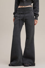 Fleece Lined Bodycon Flared Knit Pants