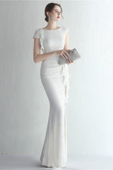 Glitter High Neck Mermaid Slit Formal Dress