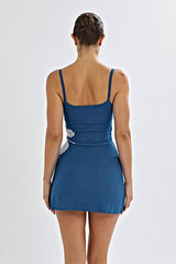 Printed Backless Slim Waist Bodycon Sweater Dress