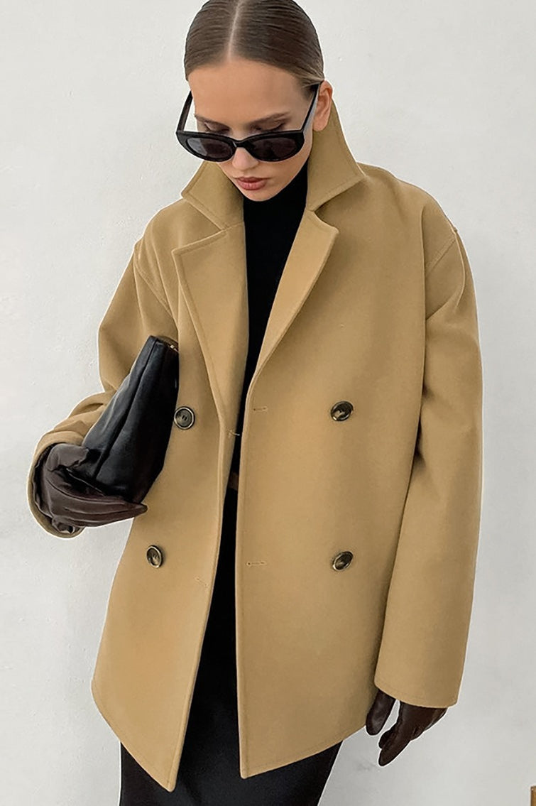 Brown Boucle Notch Lapel Jacket