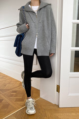 Double Zipper Shawl Collar Sweater