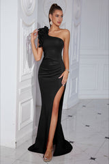 Elegant Black Slim Fit Party Dress