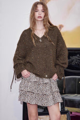 V Neck Long Sleeve Relaxed Sweater